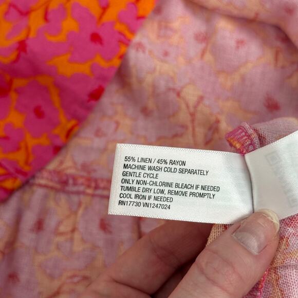 Universal Thread Tiered Linen Blend Floral Babydoll Mini Dress, Size XS - Picture 8 of 8